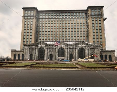 Detroit, Michigan Usa, April 8, 2018, Michigan Central Station, Mcs, Detroit Train Depot