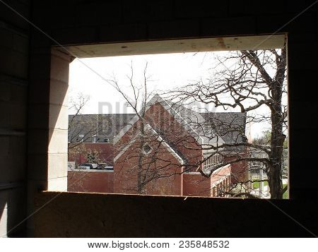 Defiance College Serrick Center As Seen From Tenzer Hall During Renovations To Tenzer Hall, Defiance