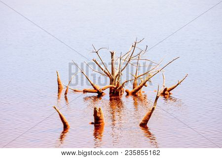 Copper Red Polluted Lake Mine In Gossan Cobre Huelva Spain