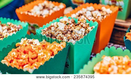 Popcorn In Candybar At A Children's Party