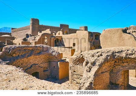 The Huge Walls With Battlements And Towers Of Rayen Castle Rise Above The Ancient Adobe Houses, Loca