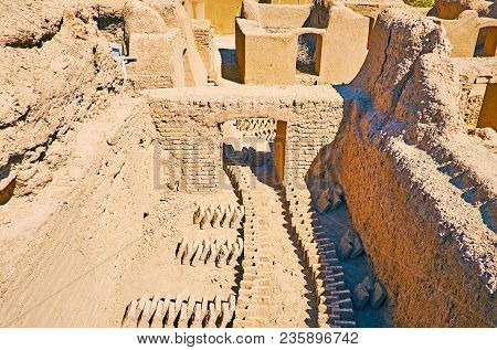 The Traditional  Production Of The Mud Bricks Is Still Exist In Ancient Rayen Fortress For The Resto