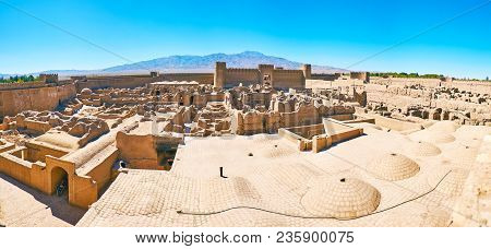 The Viewpoint On The Top Of The Rampart Opens The View On Ruins Of Medieval Town, Castle And Hazar M