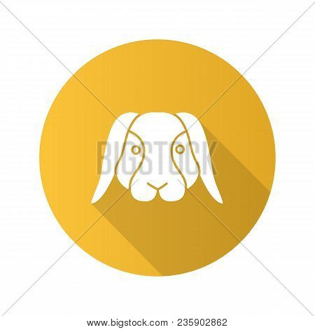 Dwarf Rabbit Flat Design Long Shadow Glyph Icon. Bunny. Hare. Vector Silhouette Illustration