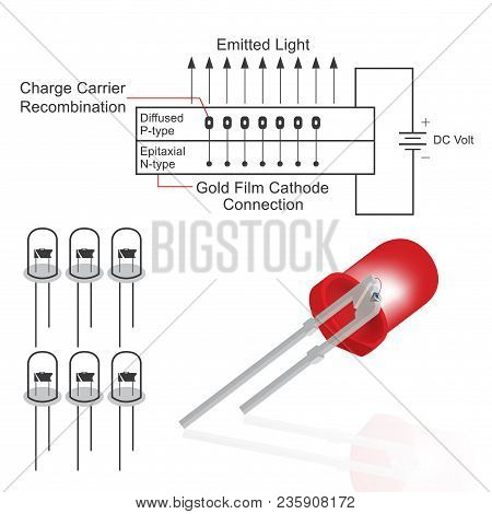 Light Emitting Diode (led) Structure. Education Info Graphic.