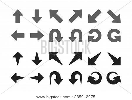 Single Direction Arrow Icon Set Vector And Illustration