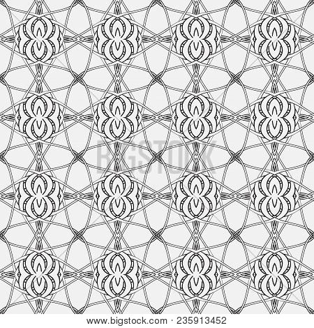 Vector Seamless Pattern. Modern Texture. Repetition Of Geometric Elements. Monochrome. Wallpaper For