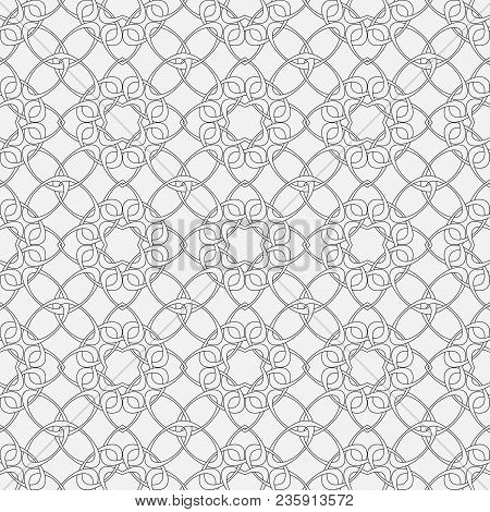 Vector Seamless Pattern. Modern Texture. Repetition Of Geometric Elements. Monochrome. Wallpaper For
