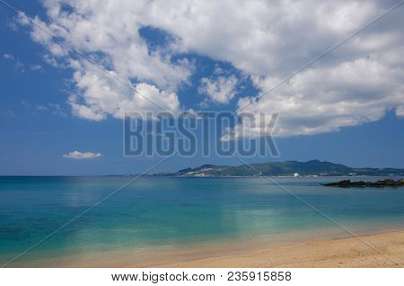 Kouki Beach In Nago On Okinawa Island In Japan. Beautiful Turquoise Water Color Of The South China S