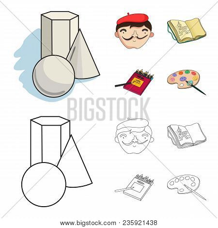 Geometric Still Life, A Self-portrait Of The Artist, A Notebook With Drawings, A Box Of Colored Penc