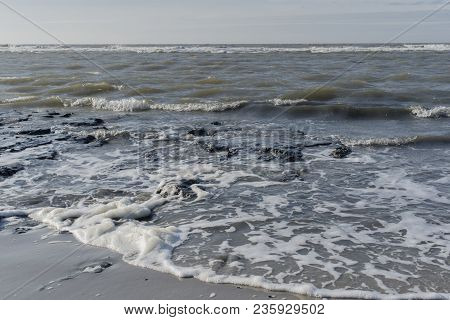 The Beach Of Sankt Peter-ording On The North Sea