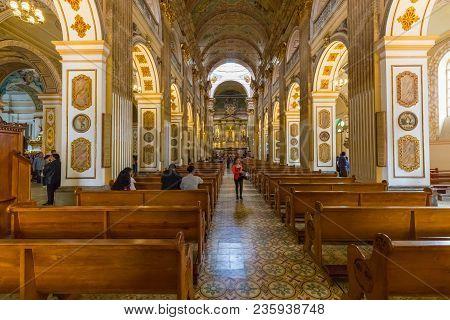 Pasto Colombia March 2018 This Is The Interior Of Cathedral Temple In Pasto. This Temple Is Visited 