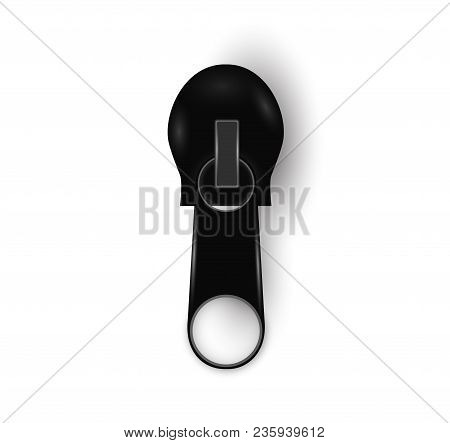 Beautiful Vector Closed And Open Zip Detail, Buckle. Fastens With A Zipper.metal Accessories On Clot