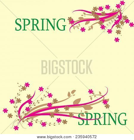 Spring Flowers Of Blooming Spring Apple Tree. Natural Spring Flower Landscape, Closeup Of Spring App