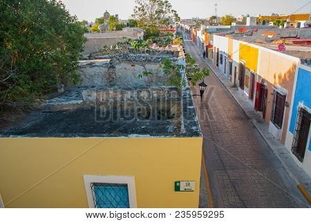 Campeche, Mexico: Top View Of The House Of Deceit, Where The Walls Are, And The House Is Not. Coloni