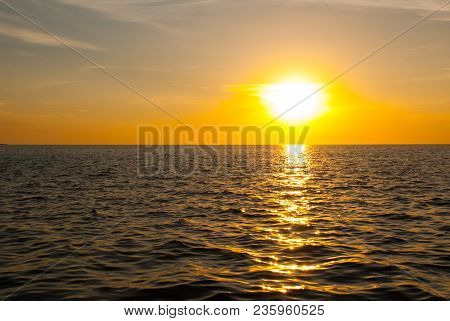 The Malecon Of Campeche. Gulf Coast At Sunset San Francisco De Campeche, Mexico