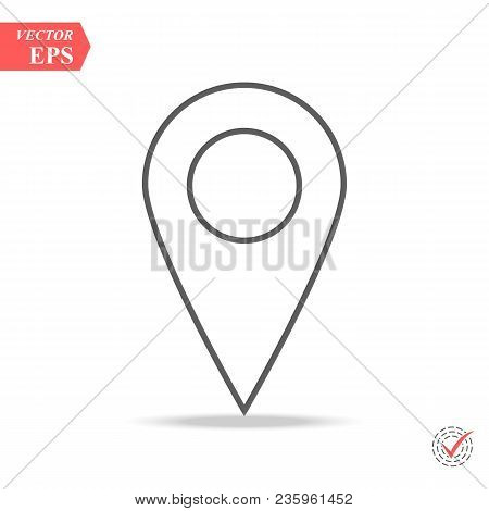 Pin Line Icon Vector. Location Sign Isolated On White Background. Navigation Map, Gps, Direction, Pl