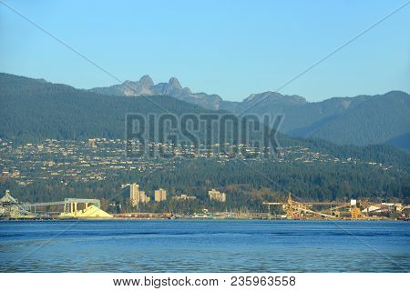 Vancouver Harbour And North Vancouver, Vancouver, British Columbia, Canada.