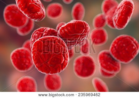 Mimosa Pollen, Close-up View, 3d Illustration. Pollen Is A Factor Causing Hay Fever And Allergic Rhi