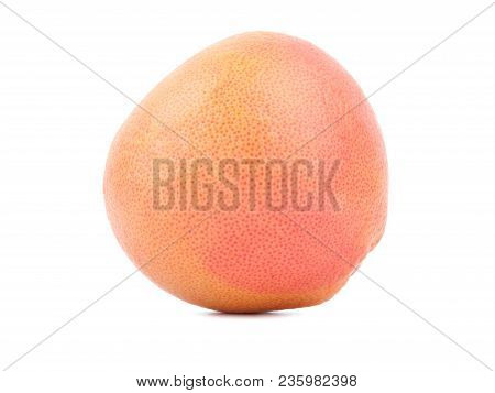 A Fresh Whole Grapefruit Isolated On A White Background. Citrus Fruits Full Of Vitamins. Healthy Foo