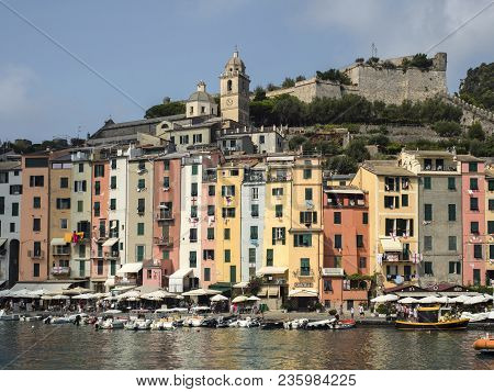 Porto Venere, Italy August 19, 2017: Porto Venere In The Gulf Of Poets, Declared A World Heritage Si