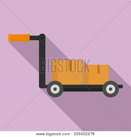 Warehouse Cart Icon. Flat Illustration Of Warehouse Cart Vector Icon For Web Design