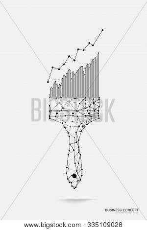 The Particles, Geometric Art, Line And Dot Of Painting Brush.
Abstract Vector Illustration. Graphic 