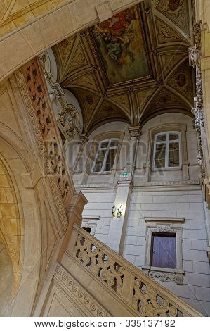 Lyon, France, November 21, 2019 : The Palais De La Bourse Currently Houses The Headquarters Of The C