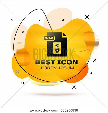 Black Wav File Document. Download Wav Button Icon Isolated On White Background. Wav Waveform Audio F
