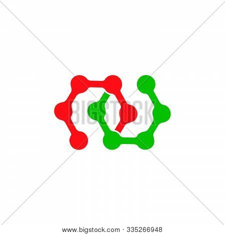 Letter Un Linked Dots Line Logo Vector
