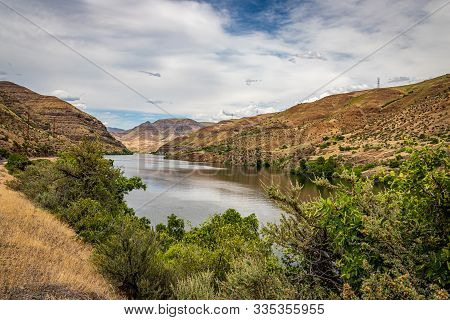 A View Of The Snake River At The Stateline Of Idaho And Oregon In Hells Canyon.