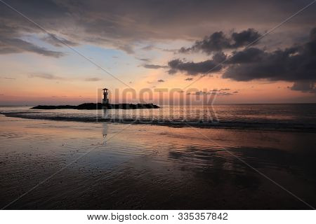 Sunset On The Beach In Phang Nga, Thailand