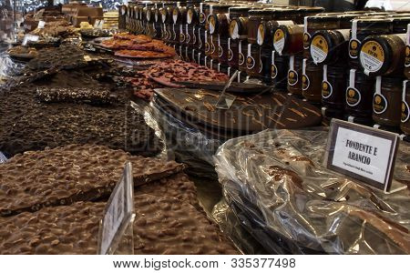Bologna / Italy - November 23, 2019: Cioccoshow In Bologna. Cioccoshow Is The Most Important Chocola
