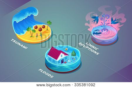 Isolated Hydrological Cataclysm Or Water Natural Disasters, Natural Catastrophe Or Accident, Problem
