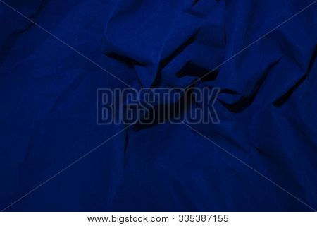 Factory Fabric Dark Blue Velvet Texture Background