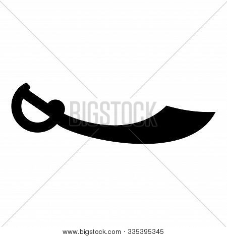 Pirate Saber Cutlass Icon Black Color Vector Illustration Flat Style Simple Image