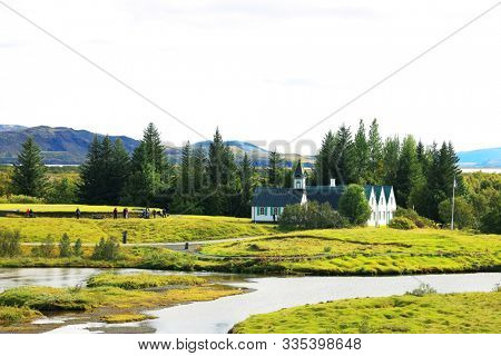 Autumn landscape of Pingvellir National Park, Iceland, Europe