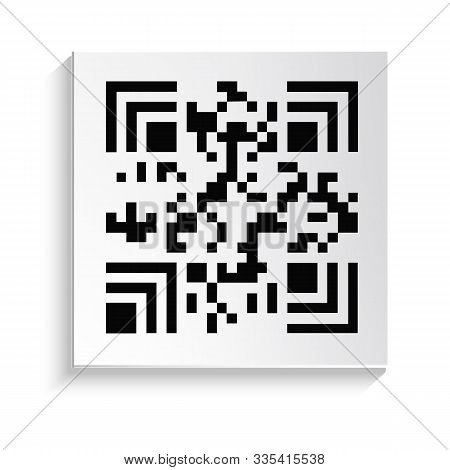 Qr Code Isolated Icon, Product Sticker With Hidden Serial Number