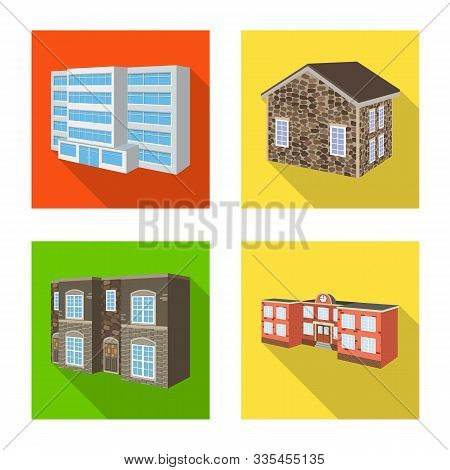 Vector Illustration Of Facade And Housing Icon. Set Of Facade And Infrastructure Stock Vector Illust