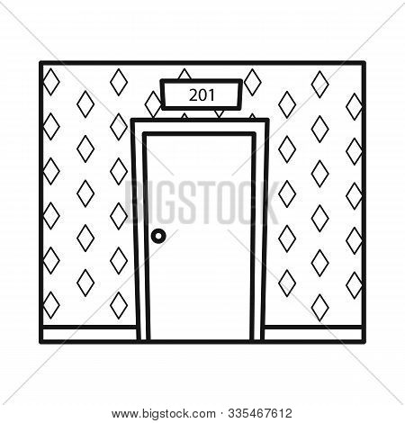 Vector Design Of Aisle And Door Logo. Graphic Of Aisle And Apartment Vector Icon For Stock.