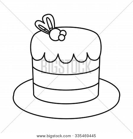 Vector Illustration Of Cake And Celebration Symbol. Graphic Of Cake And Chocolate Vector Icon For St