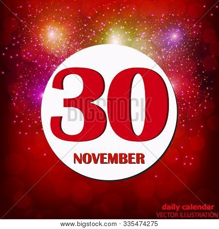 November 30 Icon. For Planning Important Day. Banner For Holidays And Special Days. Vector Illustrat