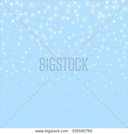 Sparce Snow Snow Flakes. Beauteous Winter Silver Snowflake Overlay Template. Fancy Vector Illustrati