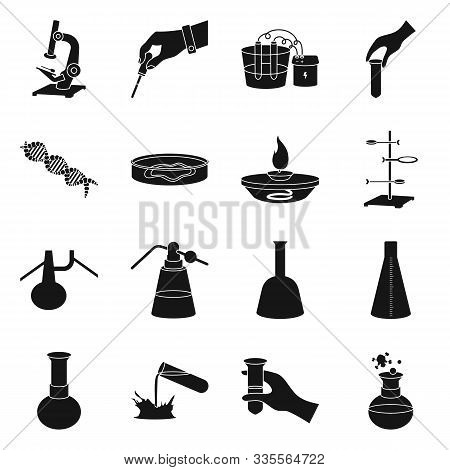 Equipment For Chemical Lab Vector Black Icon Set.vector Isolated Illustration For Chemical Lab.icon 