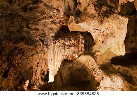 Close Up Of Limestone Formations In The Throne Room In The Cango Caves, Situated In A Limestone Ridg