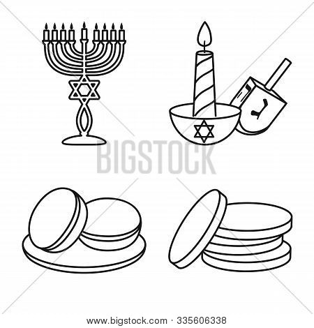 Isolated Object Of Greeting And Judaism Icon. Set Of Greeting And Holiday Stock Vector Illustration.