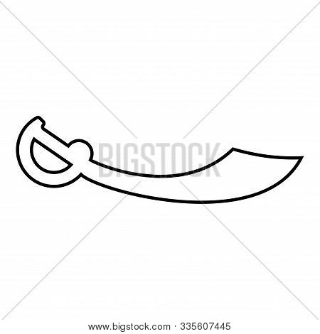 Pirate Saber Cutlass Icon Outline Black Color Vector Illustration Flat Style Simple Image