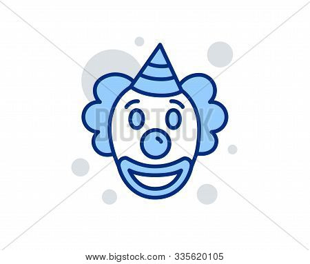 Clown Line Icon. Amusement Park Funnyman Sign. Linear Design Sign. Colorful Clown Icon. Vector
