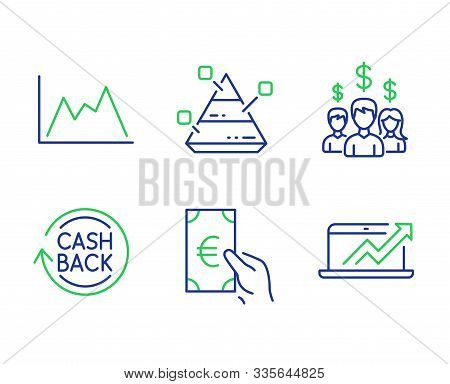 Finance, Pyramid Chart And Cashback Line Icons Set. Salary Employees, Diagram And Sales Diagram Sign
