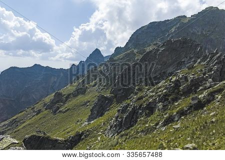 Landscape From Hiking Trail From Kupen Peaks To Orlovets Peak, Rila Mountain, Bulgaria